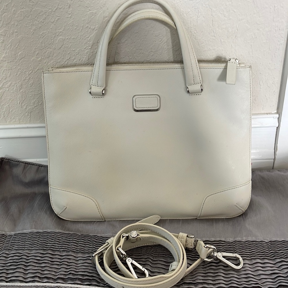 Tumi leather laptop bag